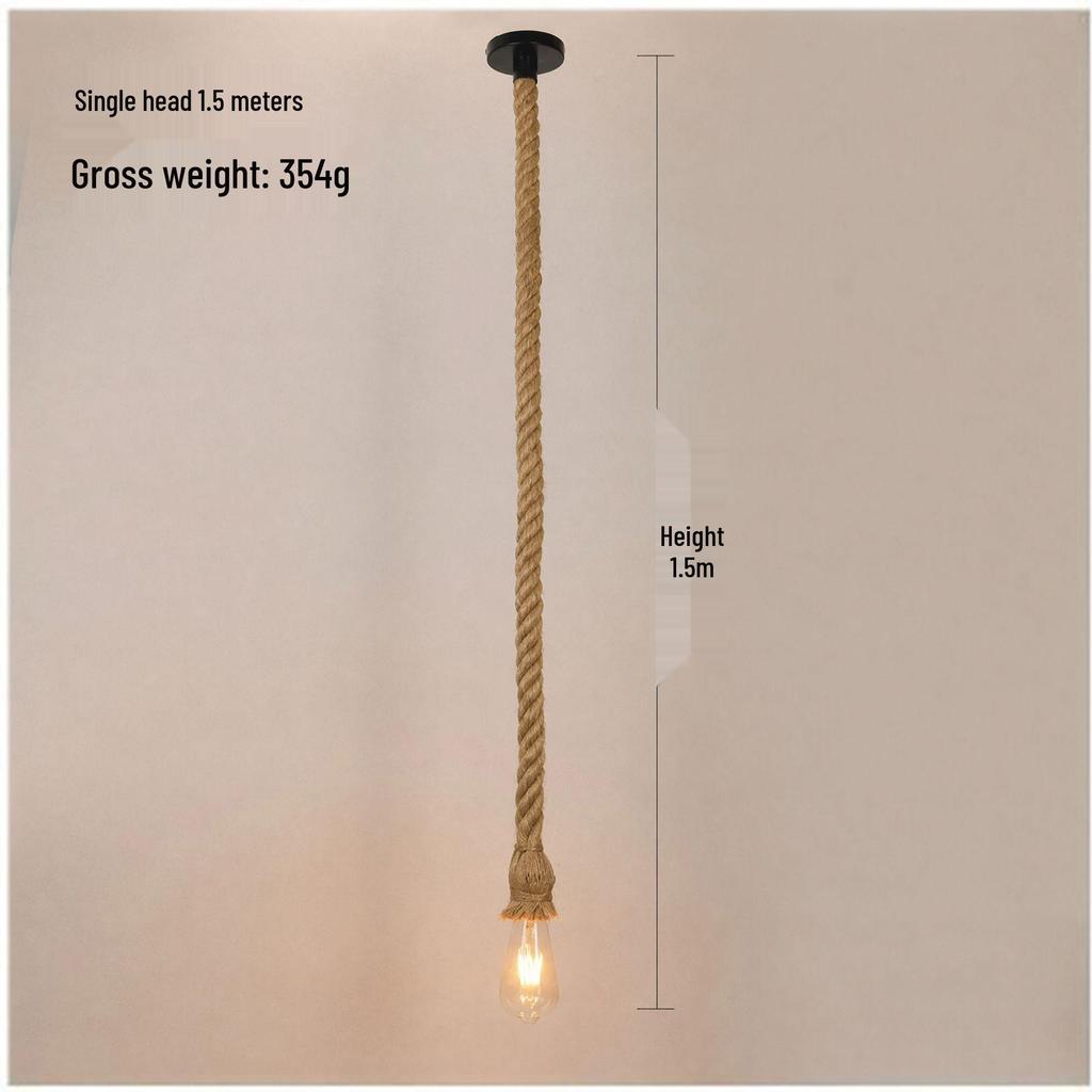 American Retro Hemp Rope Pendant Lamp for Restaurants, Hotels, Shops, and Bars