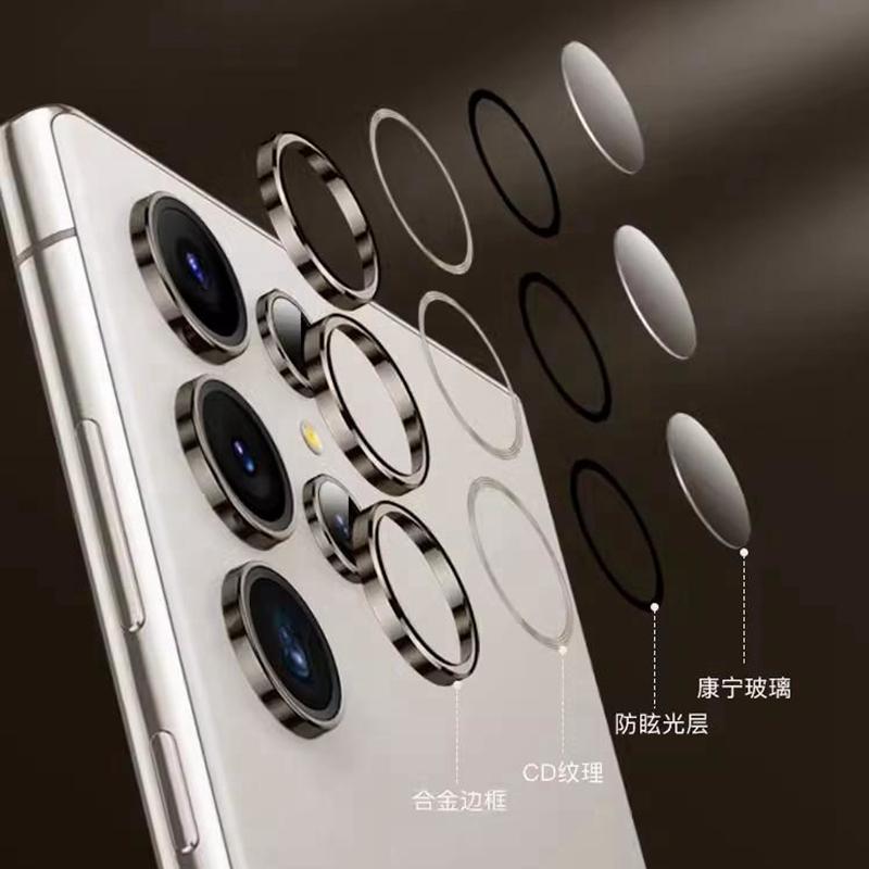 Kameraobjektivring Glas für Samsung Galaxy S25 Ultra S24ultra Displayschutz Schutz S25ultra Originalfarbe Metallkappe Hülle