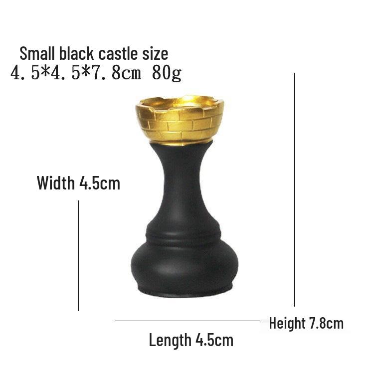 Black and White Chess Piece Resin Figurine for Creative Home Decor