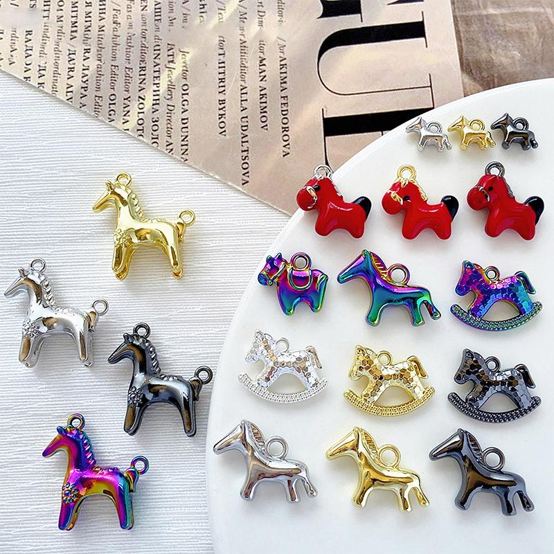 1Pcs Cute Simple Horse Animal Pendant Charms For Handmade Jewelry Making Necklace Earrings Bracelet Diy Accessories Supplies