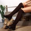 Knee High Boots Women Size 11 Women'S High Top Over The Knee Thick Heeled Boots Simple Thick Soled Long Boots Botas Para Mujer