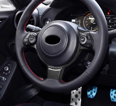 Real Carbon Fiber Interior Trim Glossy Dry Steering Wheel Cover for 2022up Subaru BRZ for Toyota GR86 Car Interiors Protective