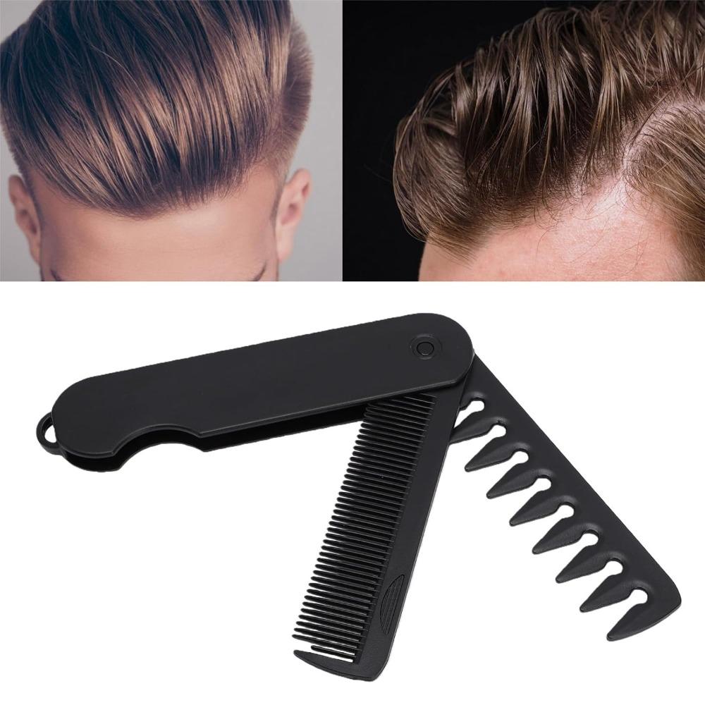 2pcs Compact Size Folding Pocket Combs Folding Design Texture Comb Wide Tooth Comb  For Travel