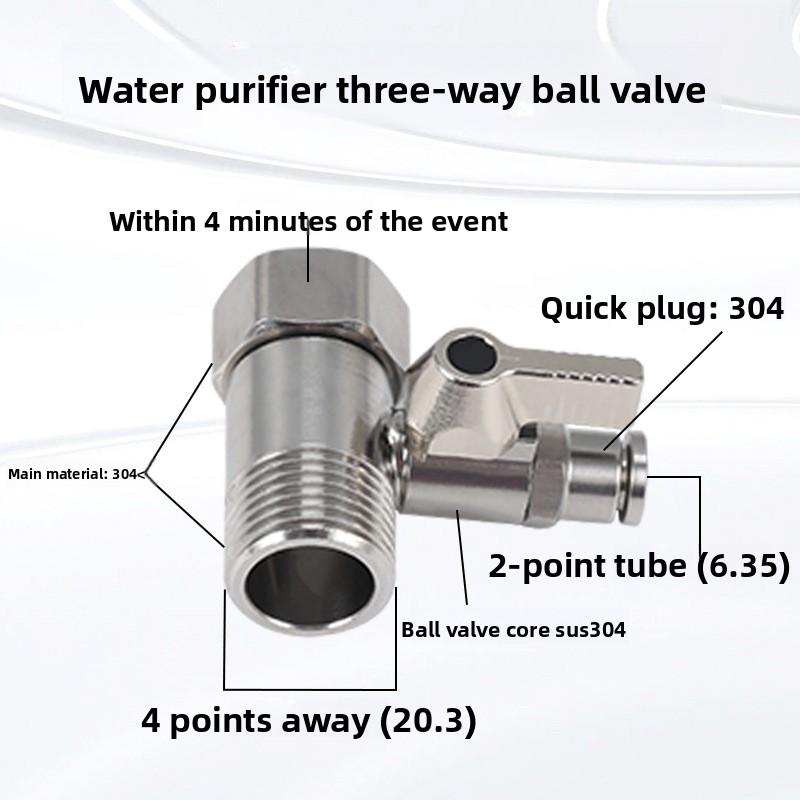 

1/4 1/2 Male 1/4 3/8 Tube Water Adapter RO Feed Ball Valve Faucet Water Filter Reverse Osmosis System for Water Purifier Tap