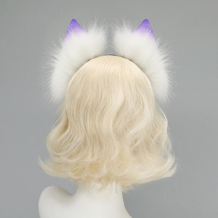 Gradients Color Plush Cats Ear Hairband Comfortable Adjustable For Anime Cosplays Halloween Costume Event Daily Style