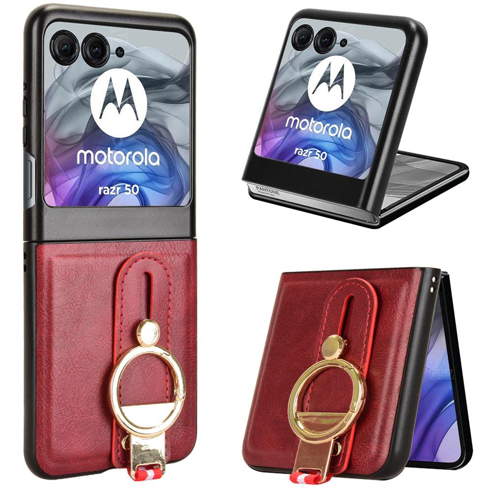 For Motorola Razr 60 Case Wristband Kickstand Leather + PC + TPU Phone Cover with Bottle Opener