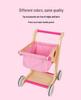 Wooden Shopping Cart Toy for Kids - Supermarket Playhouse Walker Set