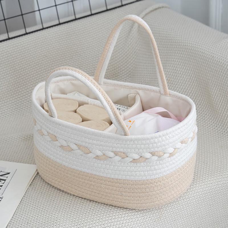 Miflame Cotton Rope Diaper Caddy & Storage Basket