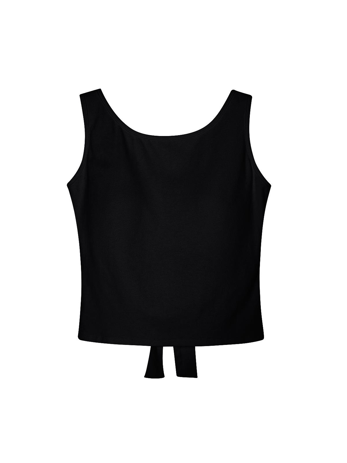 

Sexy Bow Halter Sling Vest French with Chest Pad Inside Niche Outside Sleeveless Top One size чорний