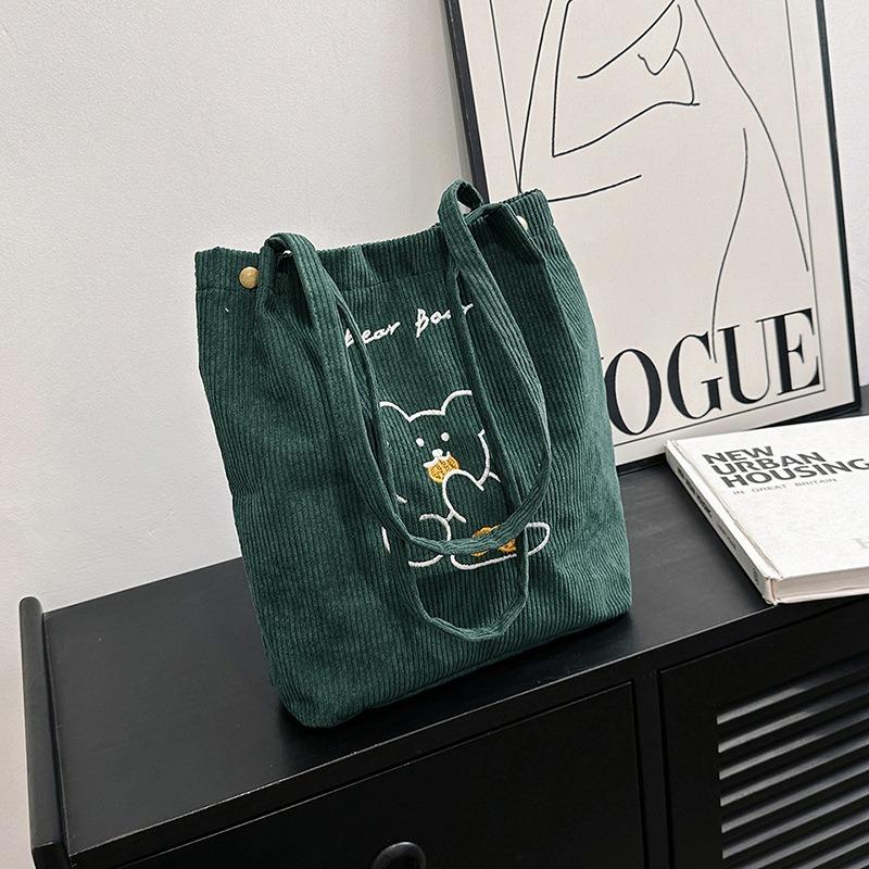 Women's bag corduroy new shoulder bag fashionable sweet handbag bucket bag
