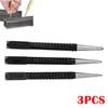 3Pcs Black Round Center Punch Set 1.5/2/3mm Drill Hole Locator Punching Positioner Nail Punch Tool
