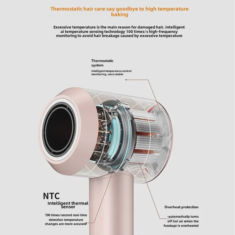 Mousen High-Speed Leafless Negative Ion Hair Dryer for Home & Salon