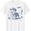 Vintage Funny 90s Western Cowboy Corgi Ufo T-Shirt