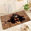 Cute Dog Pattern Farmhouse Welcome Doormat Durable Washable Entrance Floor Rug Indoor Outdoor Porch Home Decor 1PC