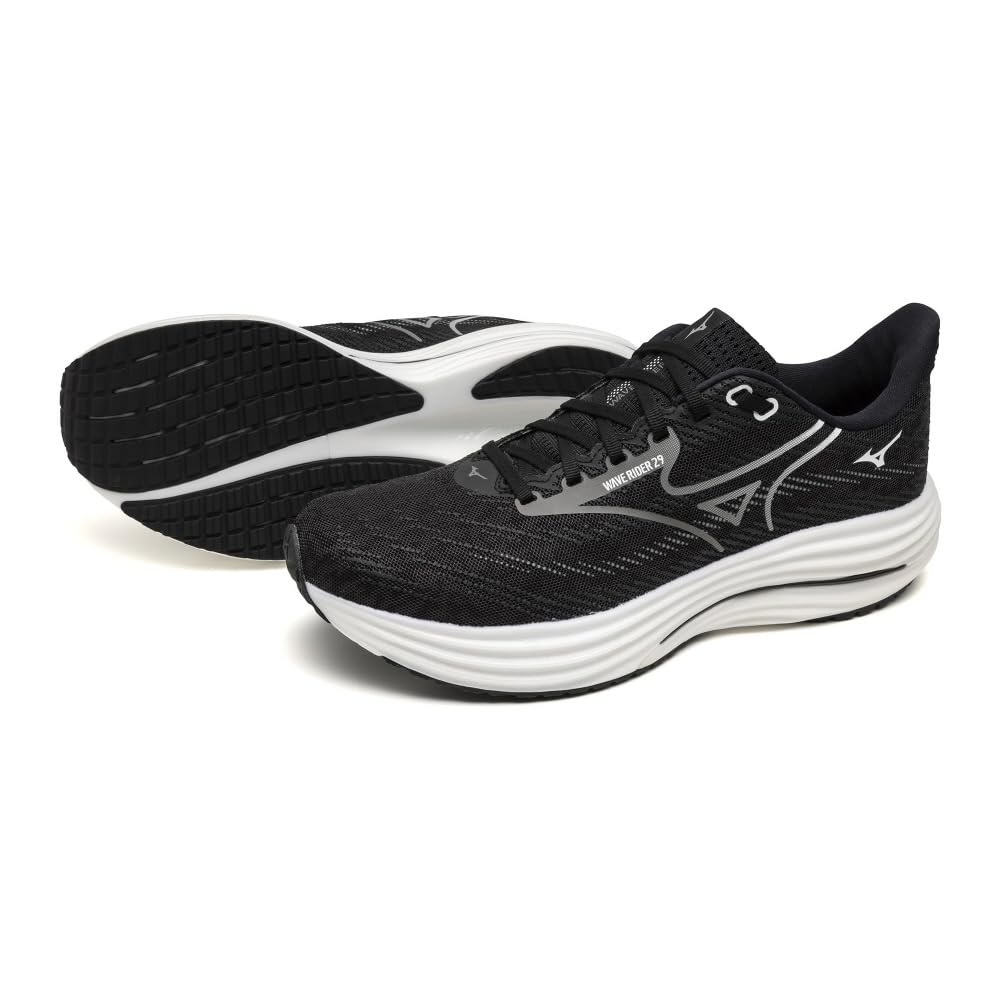 [Mizuno] Running Shoes Wave Rider 29 Men s Black x Gray x White 22.5 cm 2E