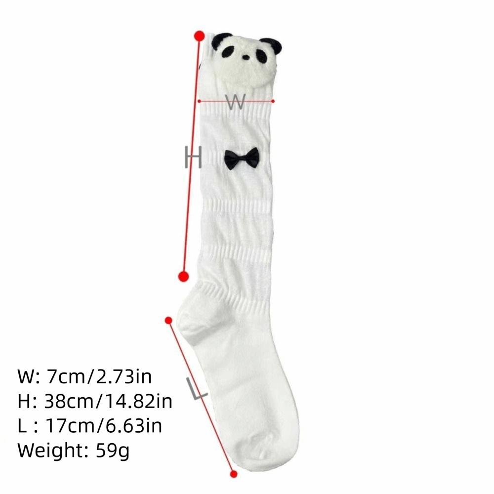 3D Cartoon Panda Mid Tube Socks Breathable Cotton Bow Socks Japanese Style JK Socks Versatile