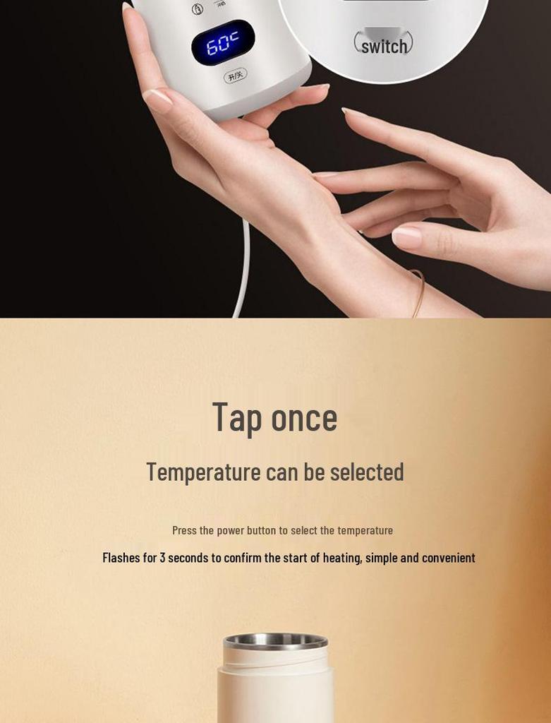 Chigo Smart Reisekochkessel: Tragbarer elektrischer Becher zum Kochen, Erhitzen und Isolieren. Ideal für Büro- und Reisegebrauch.