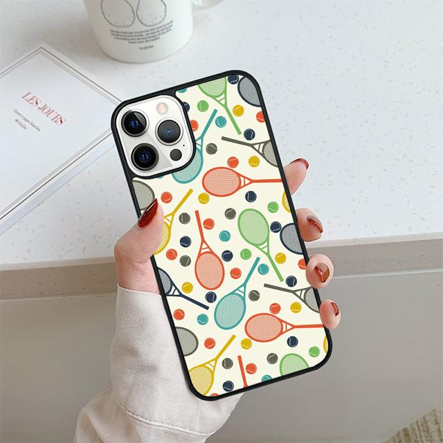 

Tennis Ball Rackets Phone Case For iPhone 17 Air 13 12 14 15 16 Cover For Apple 14 15 16 Pro Max Plus Coque iPhone 17pro max