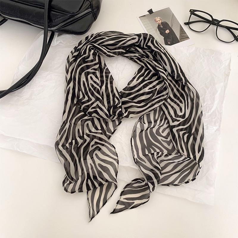 2025 New Women's Versatile French Polka Dot Silk Scarf: Spring/Summer Long Neck Tie & Headband