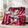 Betty Boop Art Pattern Blanket for Home Decoration, Bed, Sofa, Car Travel, Camping, Suitable for All Seasons, Birthday Christmas Gift