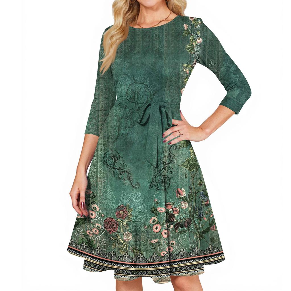 Robes de cocktail pour femmes Manches 3/4 Robe vintage pour invitée de mariage