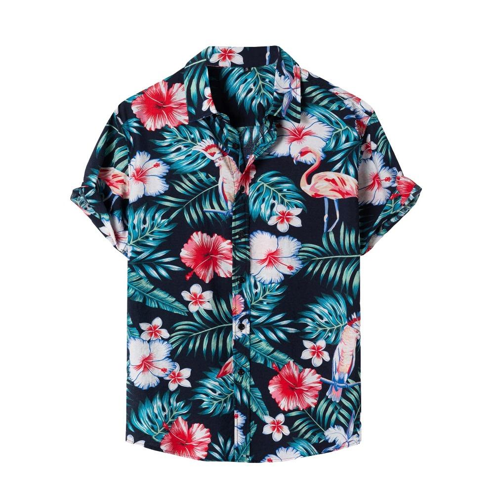 Summer Fashion Casual Holiday Beach Shirt 3D Flower Pattern T-shirt Retro Short Sleeve Street Vacation Outdoor Men's and Women's Shirt