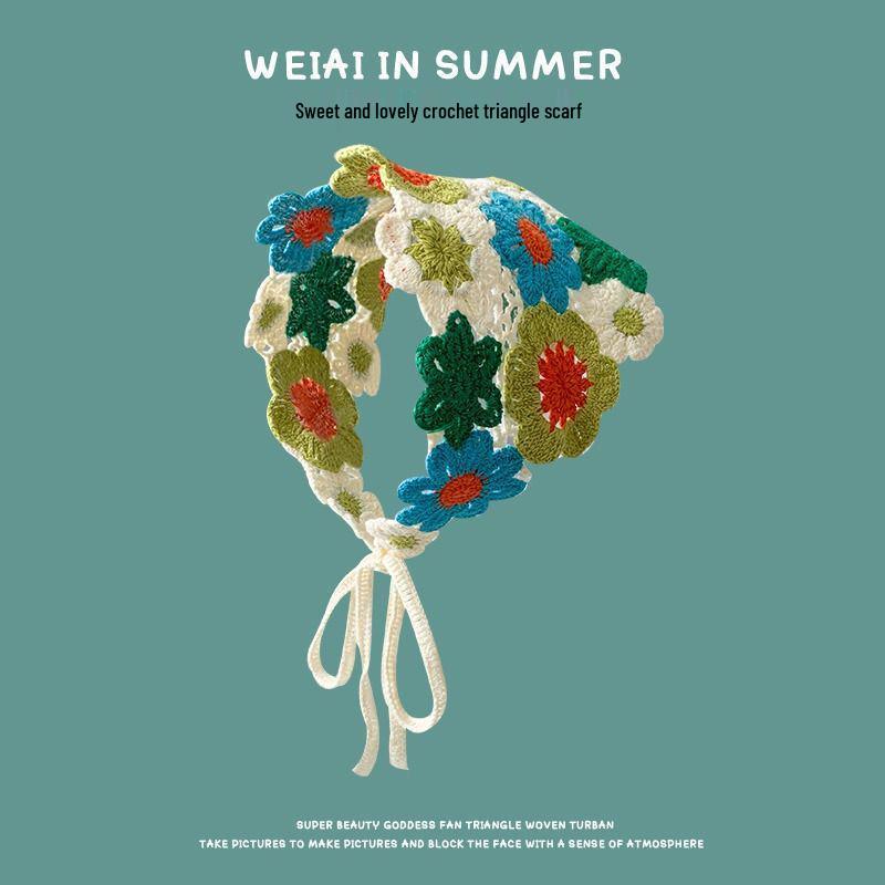 

Шикарная вязаная шерстяная треугольная бандана-повязка на голову для женщин