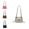 Simple Solid Color Shoulder Crossbody Bag With Chain Design For Daily Use