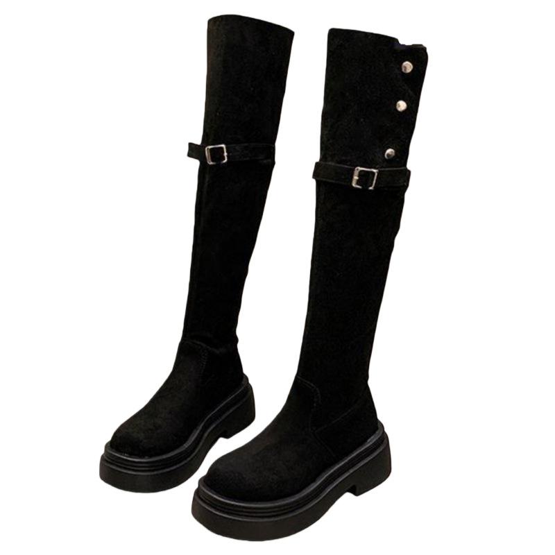 Fashion Temperament Small Over-the-knee Thick-soled Boots Wolong Boots Autumn Thin Tall Knight Boots