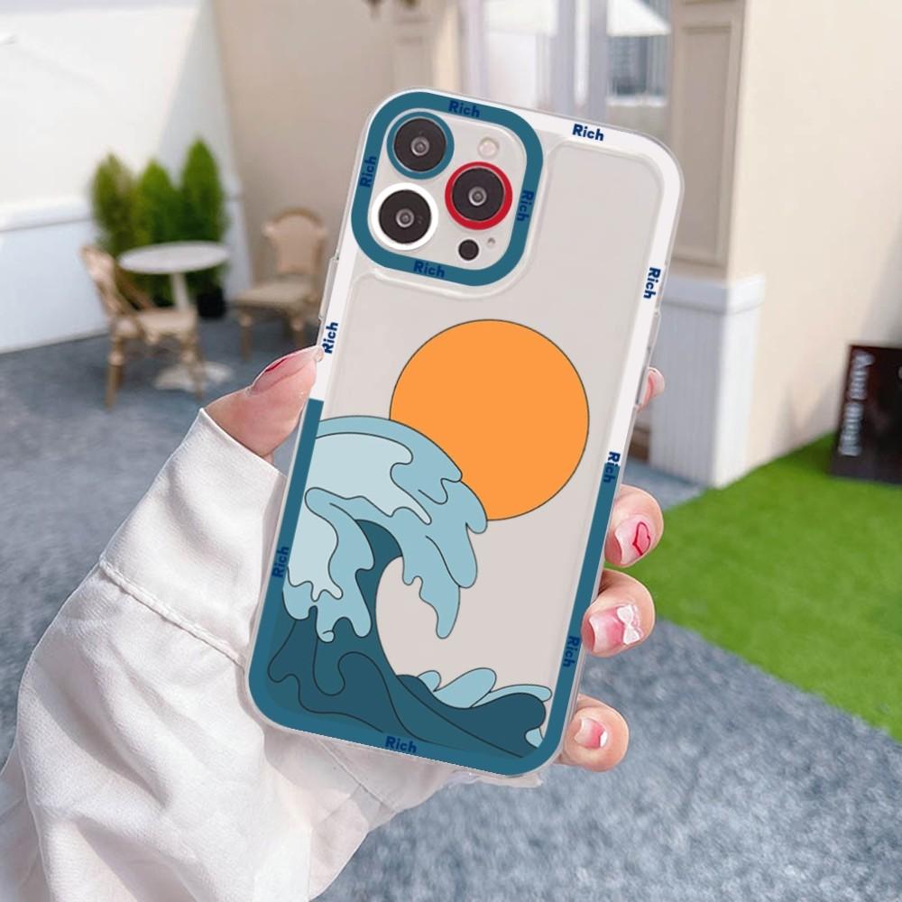 Japanese Illustration Waves Phone Case For Samsung A 10 20 30 70 13 21 32 72 22 51 52 53 71 73 32 4g 32 5g Fundas