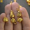 Gold-Plated Copper Fruit Charm Set: Durian, Strawberry, Pineapple, Carrot, Papaya & Pumpkin Pendants for DIY Jewelry