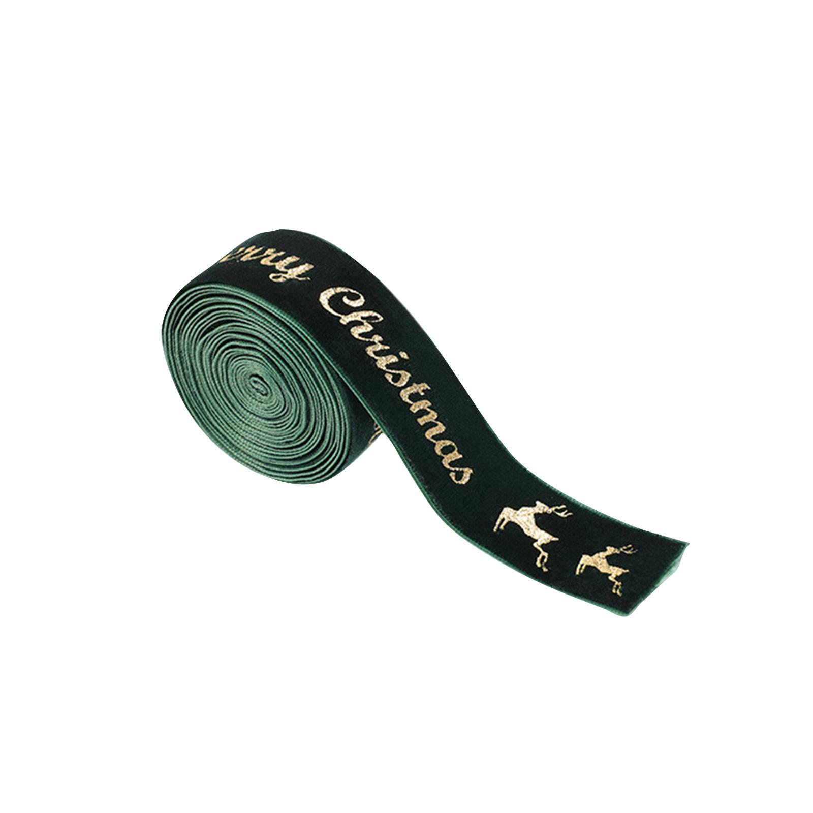 

Christmas Ribbon Fabric Bow Gift Wrapping Ribbon Velvet Printed Ribbon Suitable For Holiday Wedding Decoration One Size