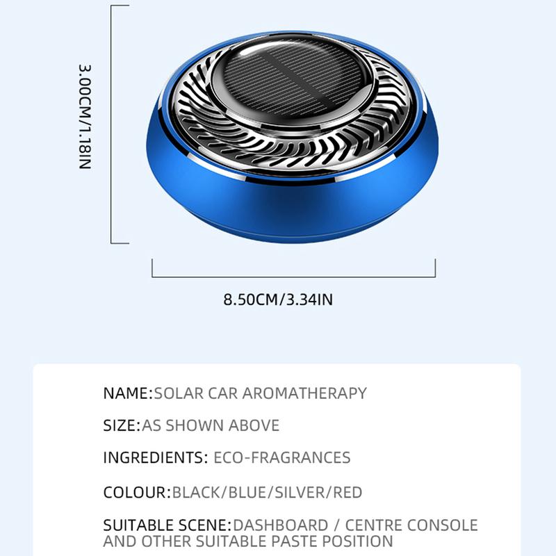 1pcs Solar Aromatherapy Car Interior Air Freshener Center Console Decoration Rotatable Rotation Fragrance Ornament Air Freshener