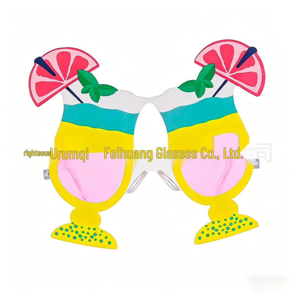 Hawaiian Beach Party Glasses: Coconut Tree, Flamingo, Parrot, Ice Cream, Flower & Wine Glass Fun