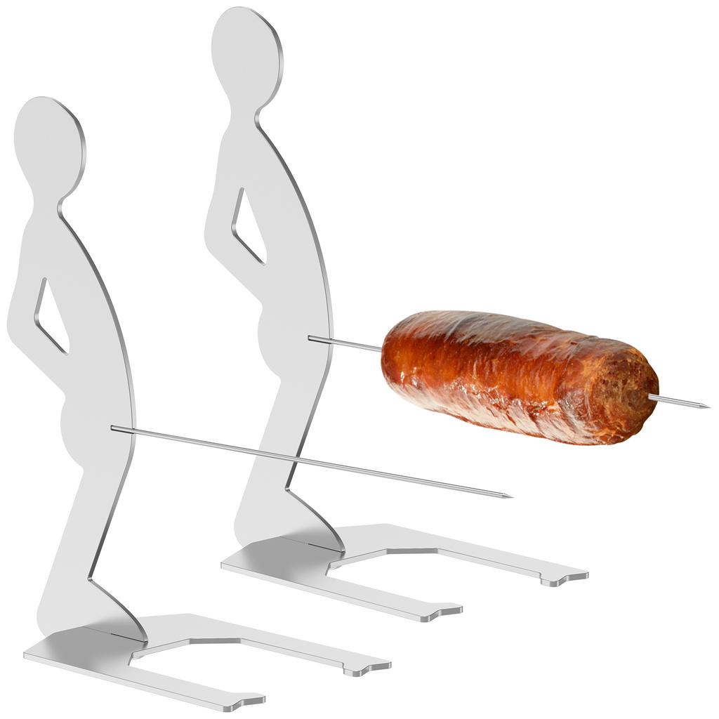 2/4 ks držák na klobásy na grilování Nerezová ocel Držáky na grilování hot dogů Přenosný stojan na hot dogy a klobásy pro kempování Příslušenství pro BBQ