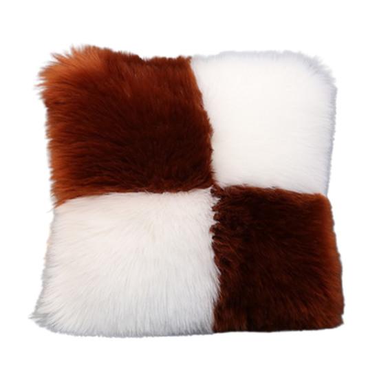 Față de pernă pătrată șic, durabilă, cu textura moale, husă de pernă, culoare contrastantă, cu pluș, husă de pernă pentru mașină