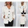 Hooded Knitted Cardigan Women's Solid Color Single Breasted Sweater Drawstring Design Thick Warm Jacket Loose Casual  Autumn Winter