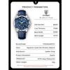 POEDAGAR Original Military Man Wristwatch Waterproof Luminous Chronograph Leather Strap Watches for Men Quartz Watch Reloj