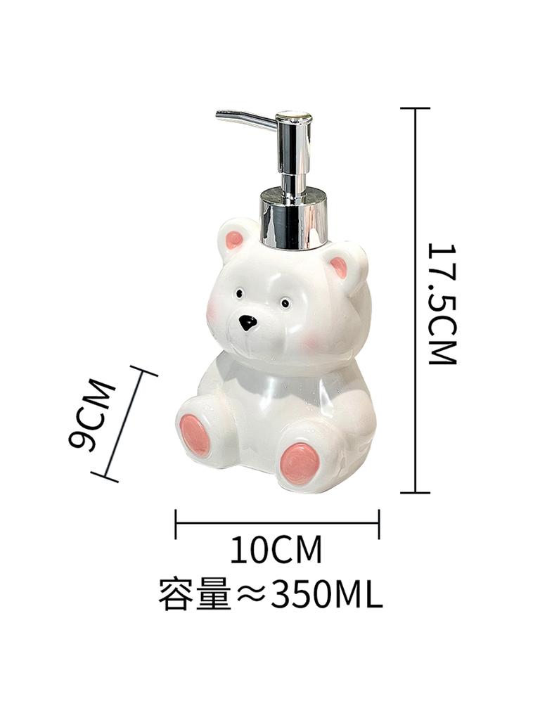 Ceramic teddy bear hand sanitizer press bottle bathroom shampoo and shower gel dispenser bottle bathroom soap dispenser