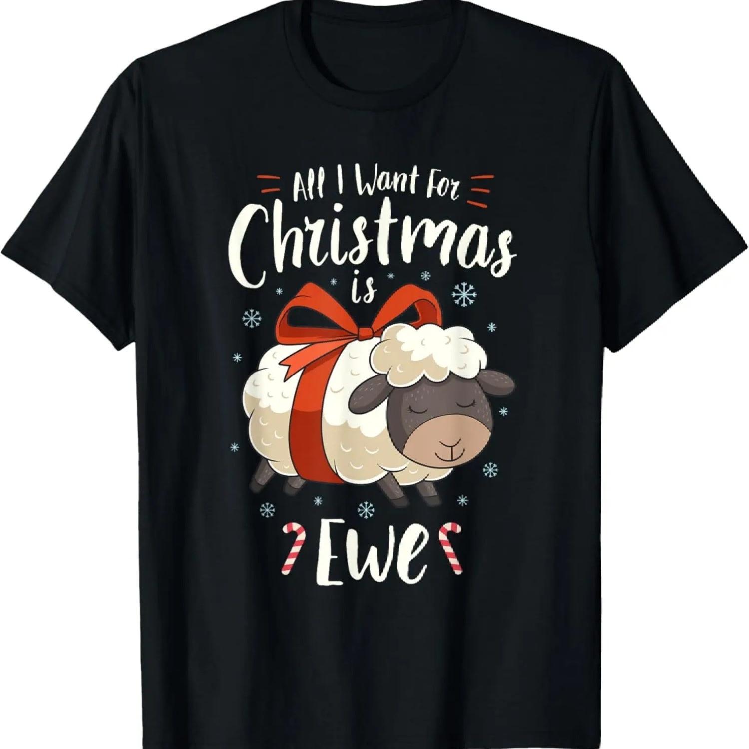 

All I Want For Christmas Is Ewe Sheep Xmas Gift T-Shirt XXXXXL чорний