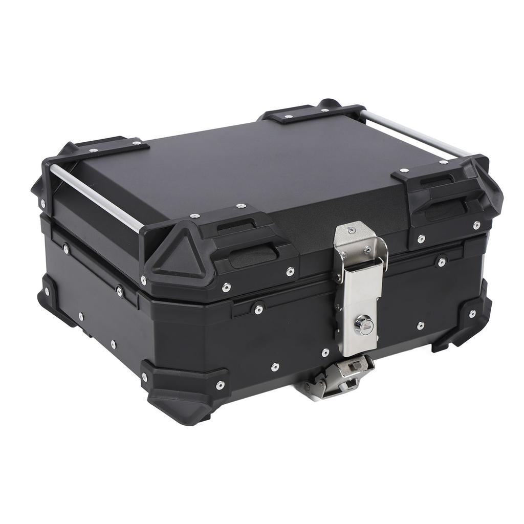 25L Motorcycle Top Box Aluminum Alloy Quick Release Water Resistant with Safety Lock Universal Rear Top Case for Helmet