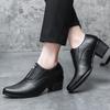 High Heels Leather Shoes Men's Wedding Banquet Formal Men's Shoes Size 37 Trendy High Heels Hairstylist Shoes