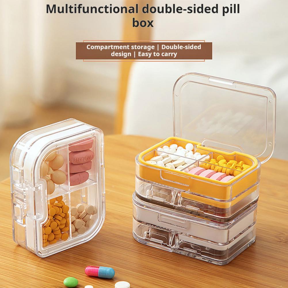 Portable Pill Box Moisture-proof Pill Storage Box Portable 3-in-1 Pill Cutter Storage Box with Moisture-proof Design for Tablets