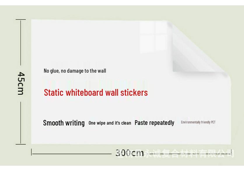Removable Static Whiteboard Sticker: No Wall Damage, Easy Graffiti/Writing/Wiping, Anti-Stain for Kids' Rooms