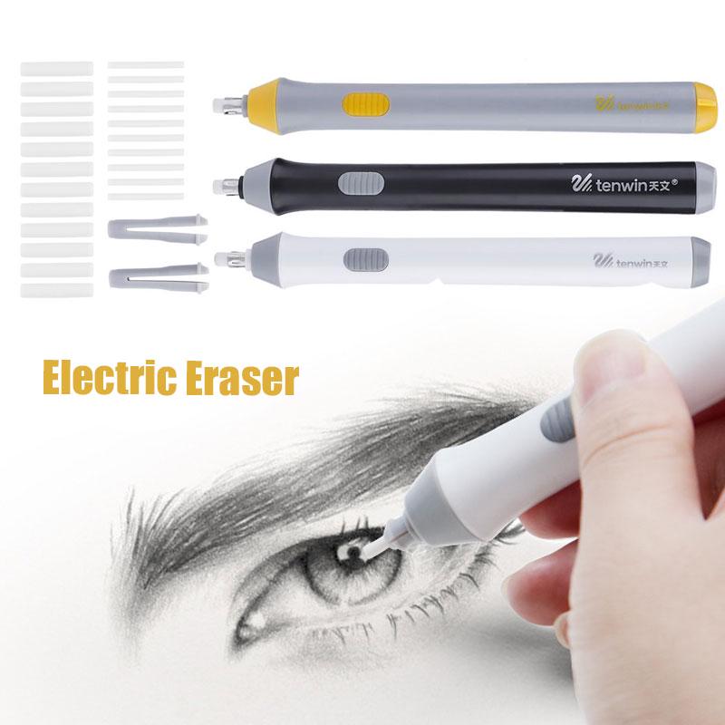 Tenwin Electric Battery Operated Automatic Pencil Eraser with 22 Eraser