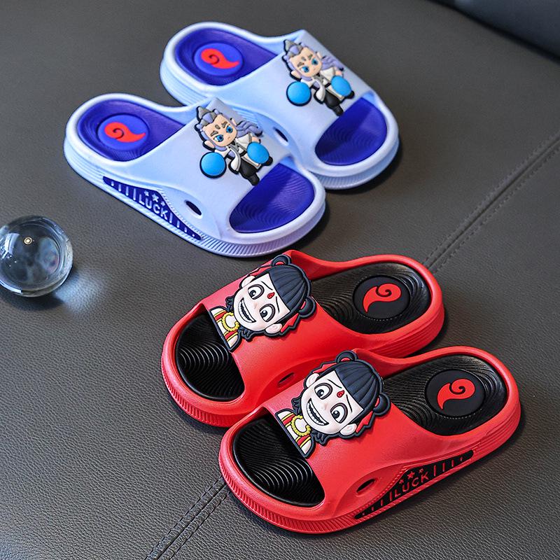 Nezha Kids' Slip-Resistant Cartoon Sandals for Indoor/Outdoor Use