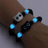 Matching Bracelets Couples Women Men Luminous Cute Cat Friendship Bracelete Black White Cat Head Bangles Glow In The Dark Gift
