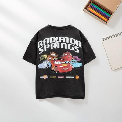 Dětské tričko s kresleným vzorem auta Letní oblečení Multifunkční chlapecké tričko s krátkým rukávem Ležérní top