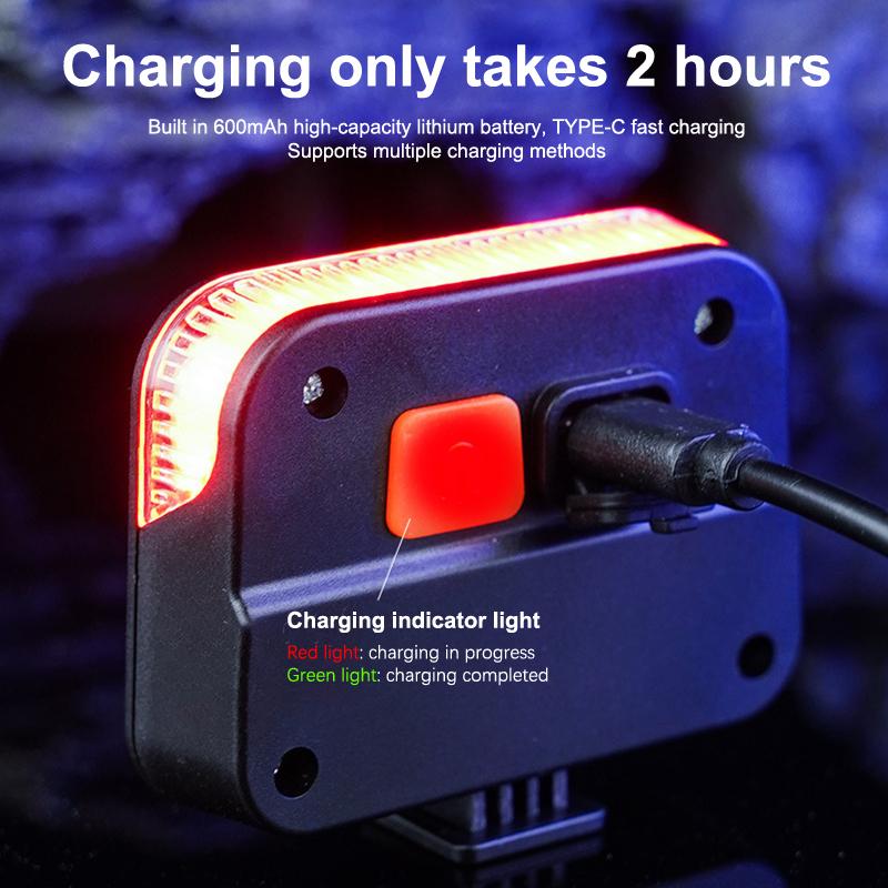 Bicycle Taillights High Brightness Cob Waterproof Mountain Road Bike Solar Outdoor Safety Warning Lights Riding Equipment