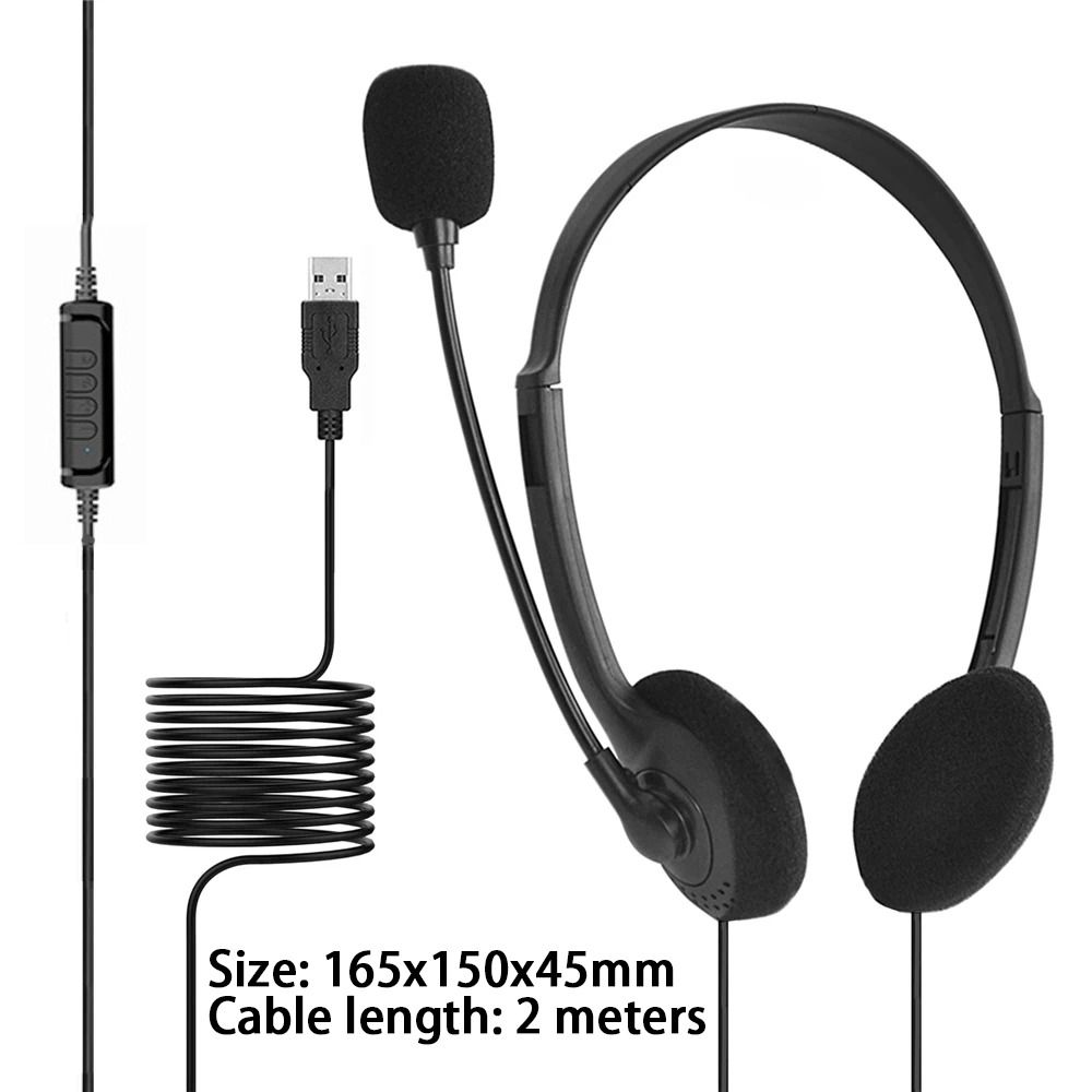 Stereo Sound USB Computer Headphone Noise Cancelling Gaming Headset  for Computer/Laptop Office